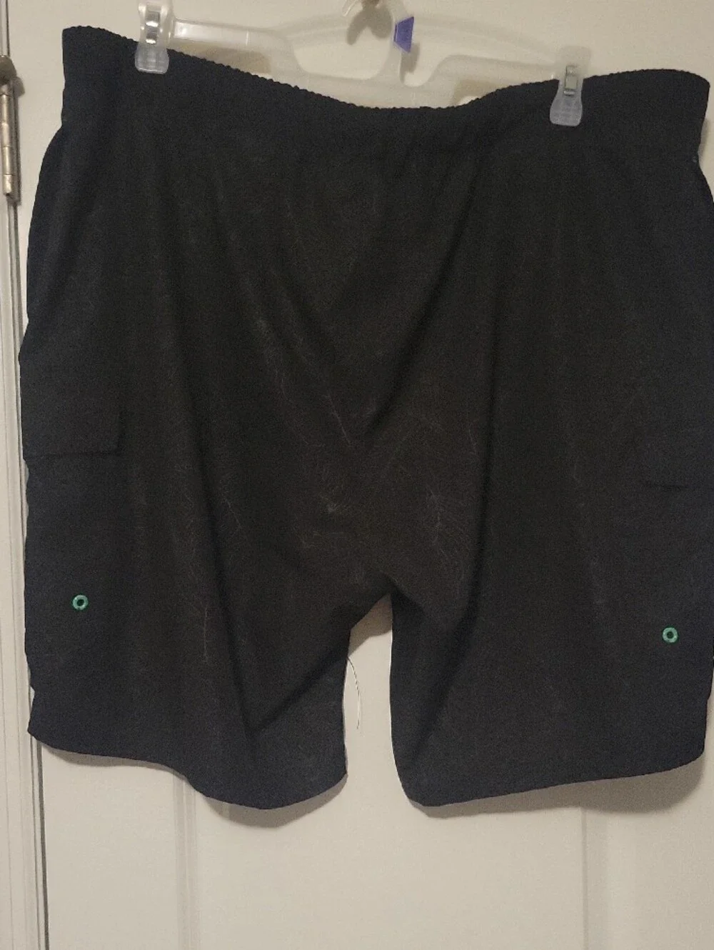 ZeroXposur Men’s Black Cargo Swim Shorts with Teal Accents